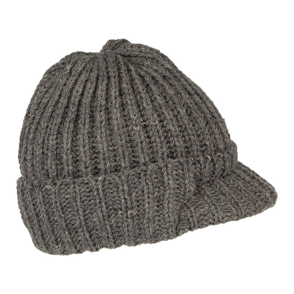 Highland 2000 Small Peak Beanie Mütze aus Englischer Wolle - Anthrazit