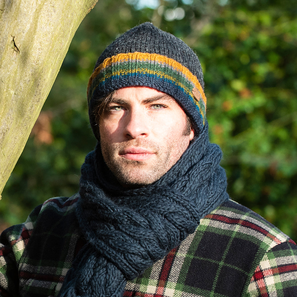 Kusan Turn Up Cuff Beanie Mütze Strick - Anthrazit