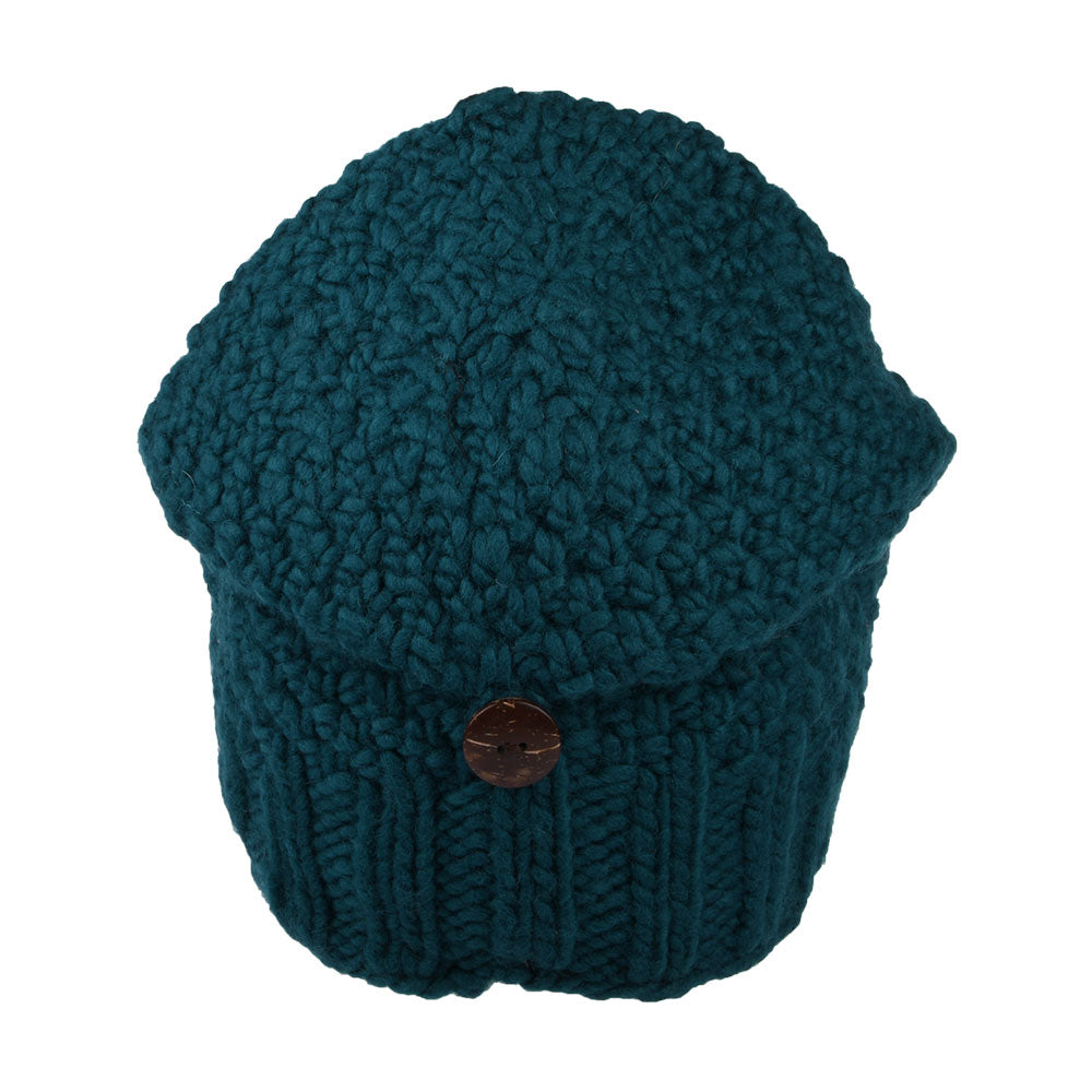 Kusan Button Down Beanie Mütze - Petrol