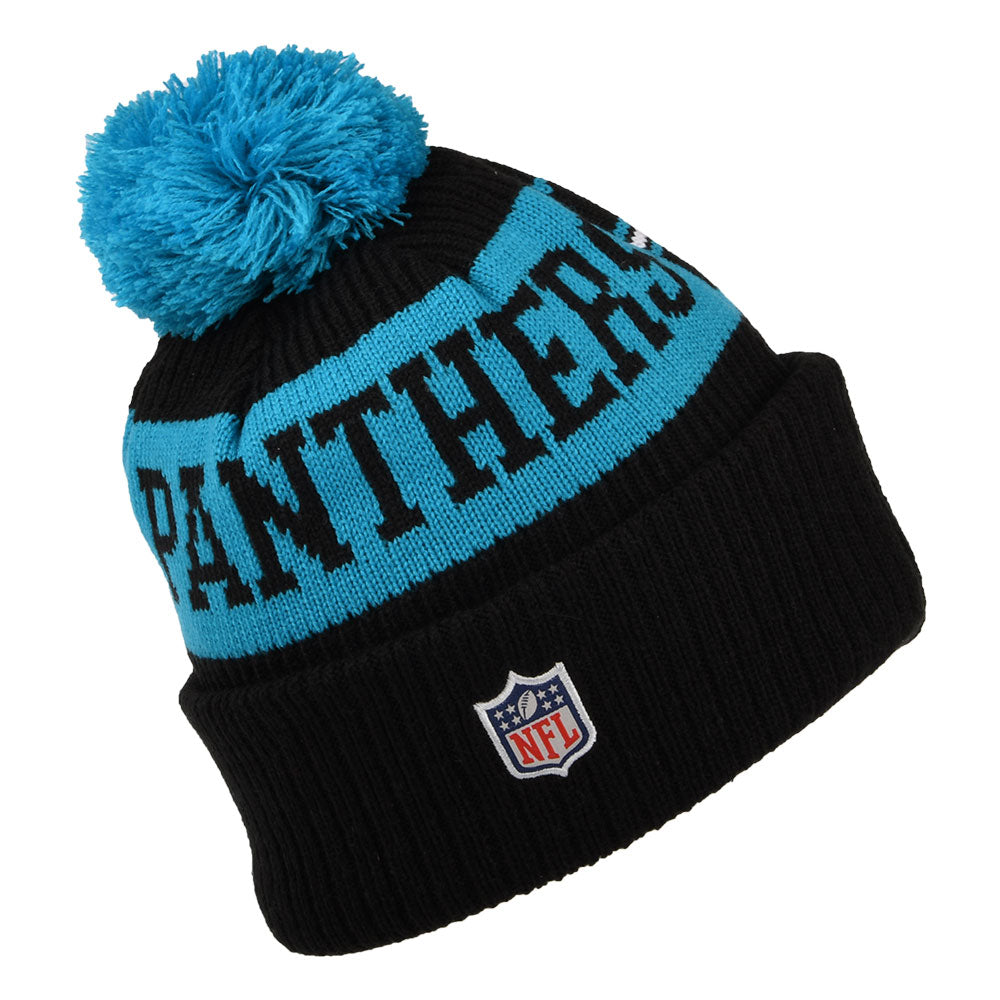 New Era Carolina Panthers Bommelmütze NFL On Field Sport Knit - Schwarz-Blau