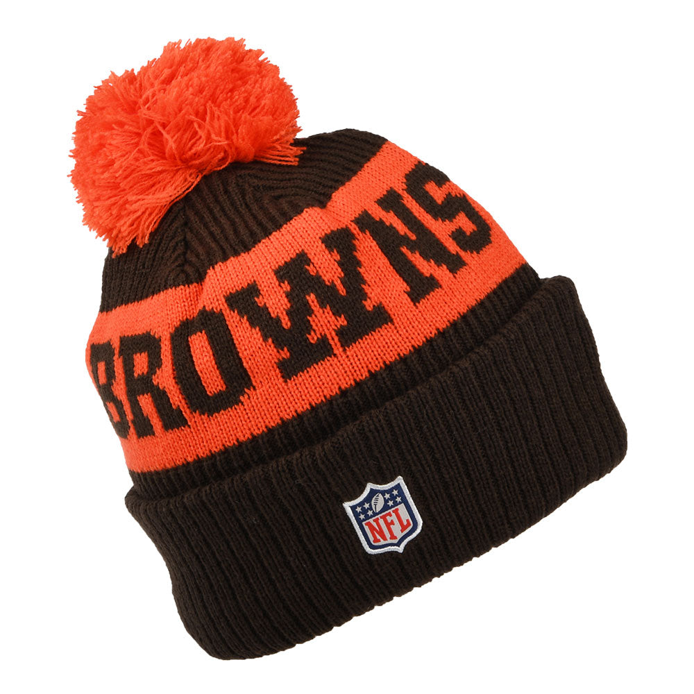 New Era Cleveland Browns Bommelmütze NFL On Field Sport Kni - Braun-Orange