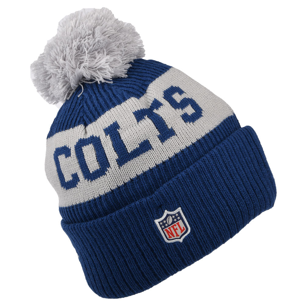 New Era Indianapolis Colts Bommelmütze NFL On Field Sport Knit - Blau-Grau