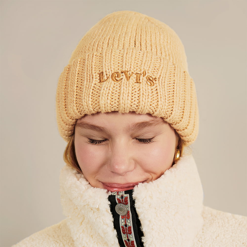 Levi's Lofty Turn Up Beanie Mütze - Sand