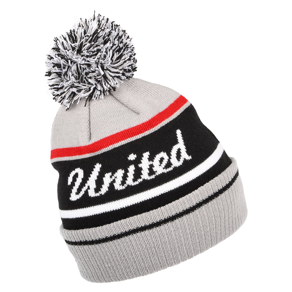 New Era Cuff Knit Manchester United Bommelmütze - Wordmark - Grau-Schwarz