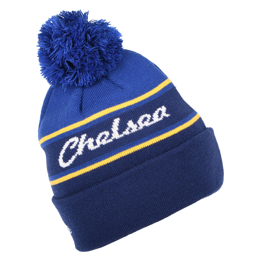 New Era Cuff Knit Chelsea FC Bommelmütze - Wordmark - Marineblau-Blau