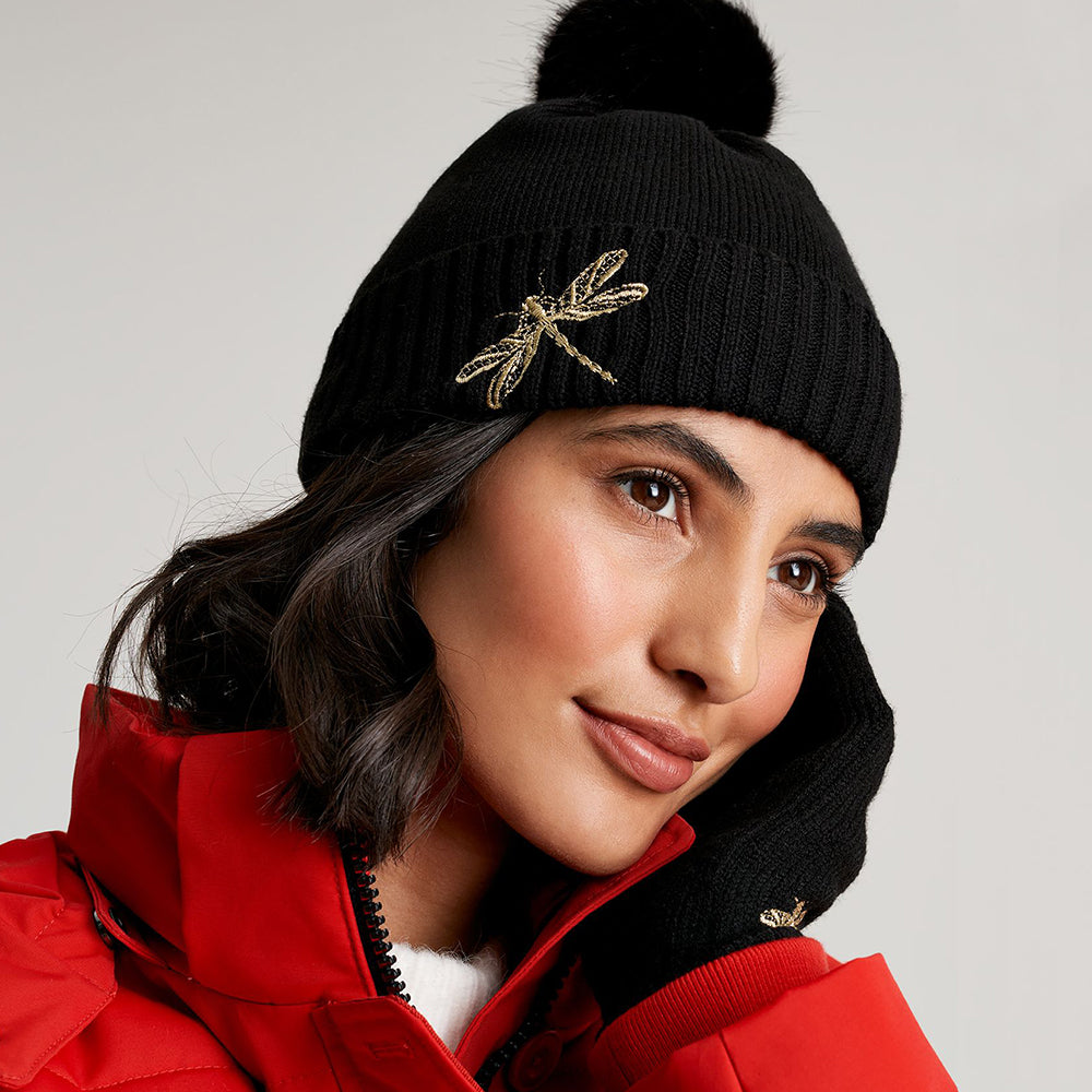 Joules Stafford Libelle Bommelmütze - Schwarz