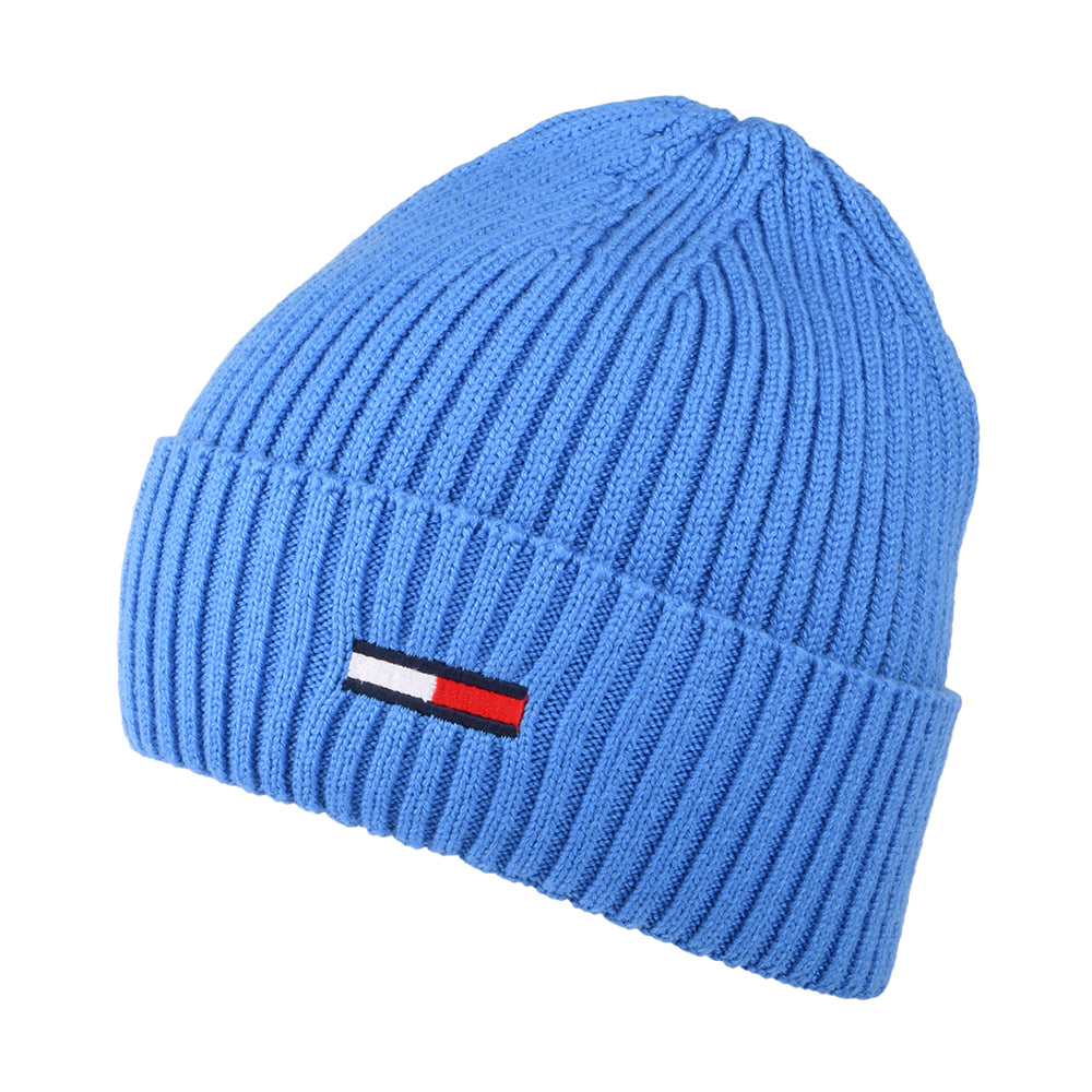 tommy hilfiger hüte und mützen für jungen mütze Tommy Hilfiger TJM Basic Rib Gerippte Beanie Mütze Blau – Hüte und Mützen