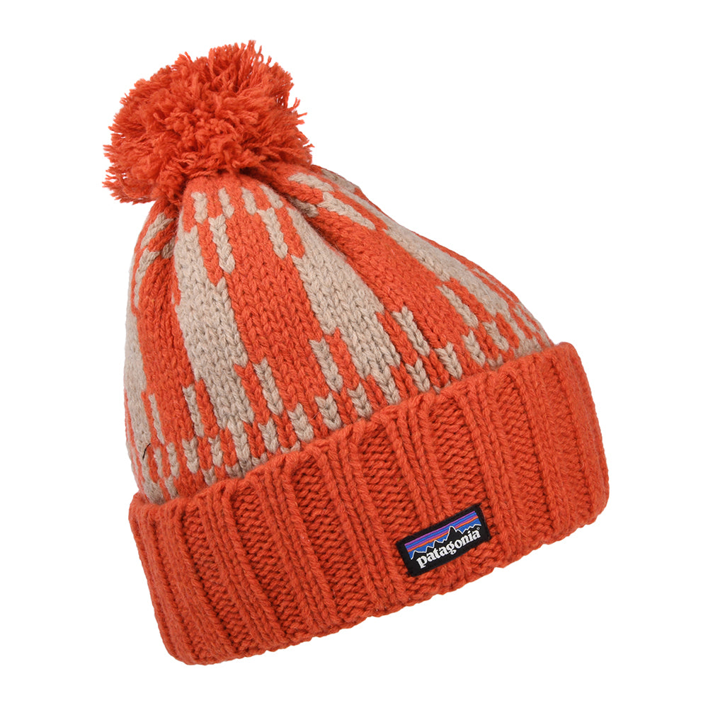 Patagonia Snowbelle Bommelmütze aus recycelter Wolle - Orange