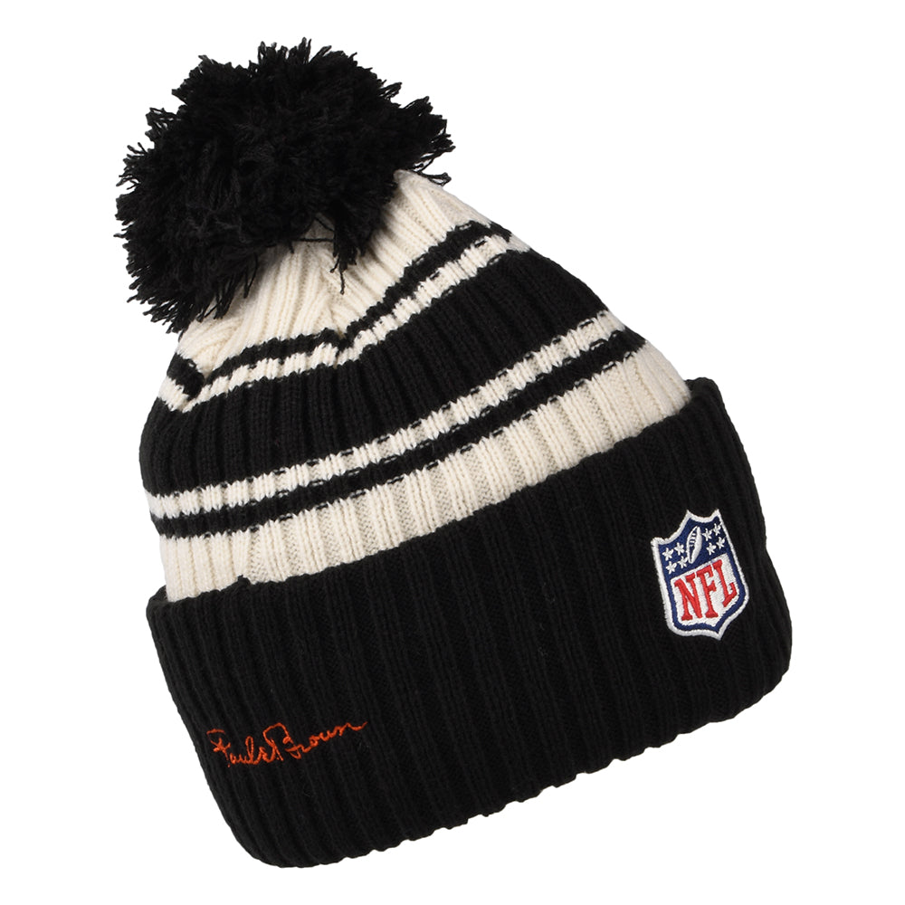 New Era Cincinnati Bengals Bommelmütze - NFL Sideline Sport Knit - Schwarz-Weiß