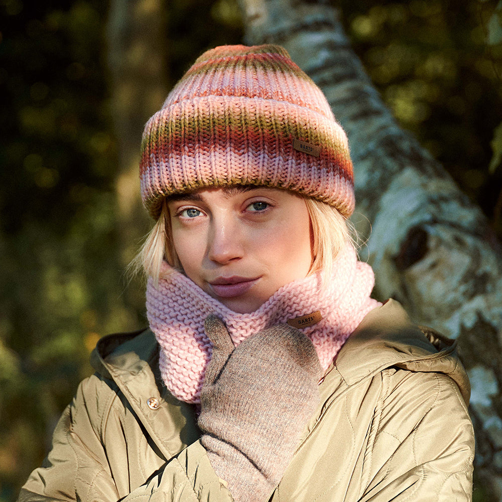 Barts Elanor Beanie Mütze Space-Dyed - Militärgrün-Rosa