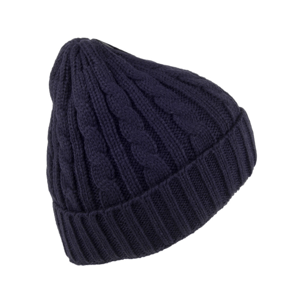Jaxon & James Zopfstrickmuster Beanie für Kinder - Marineblau