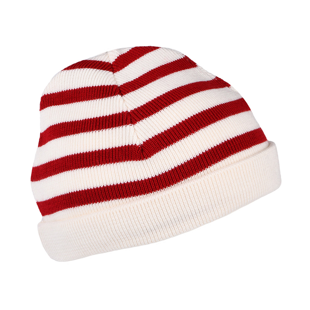 Armor Lux Kinder Lannion Beanie Mütze gestreift - Natur-Rot