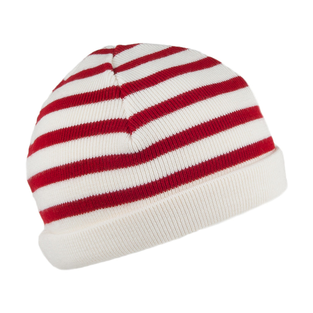 Armor Lux Kinder Lannion Beanie Mütze gestreift - Natur-Rot