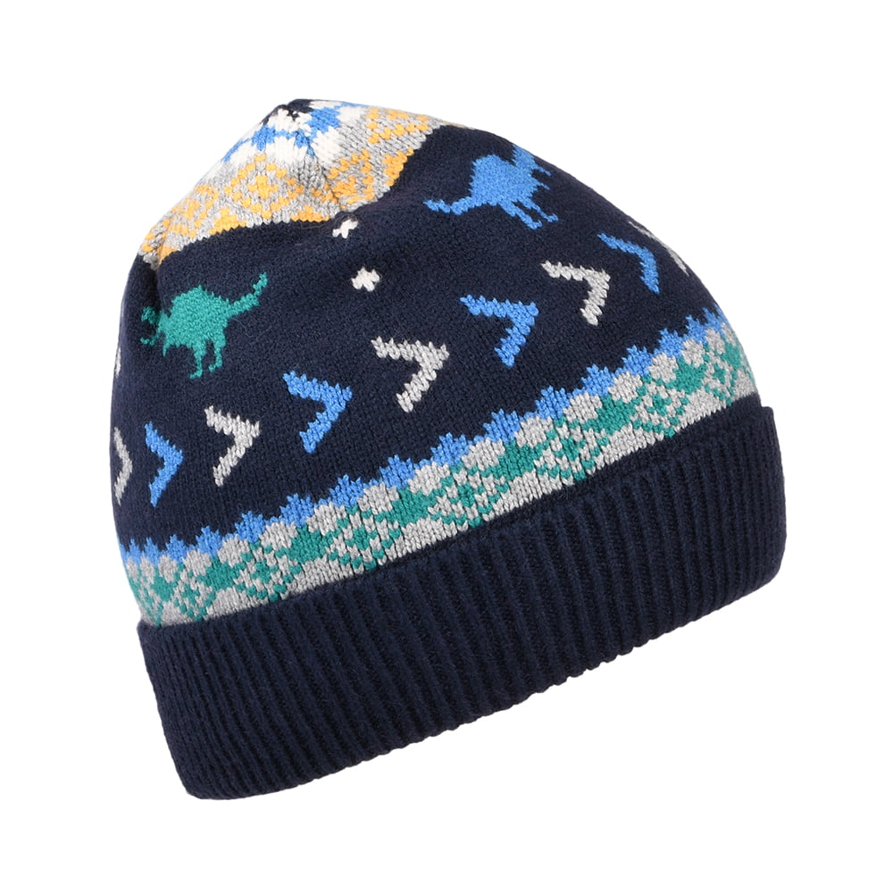 Joules Kinder Toasty Dinosaur Beanie Mütze - Marineblau