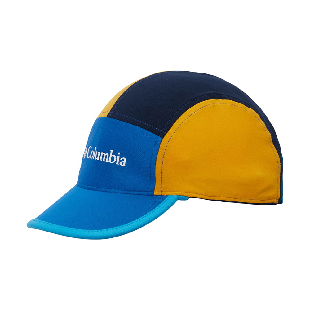 Columbia Kinder Cachalot II Cap mit Nackenschutz - Blau-Gelb-Marineblau