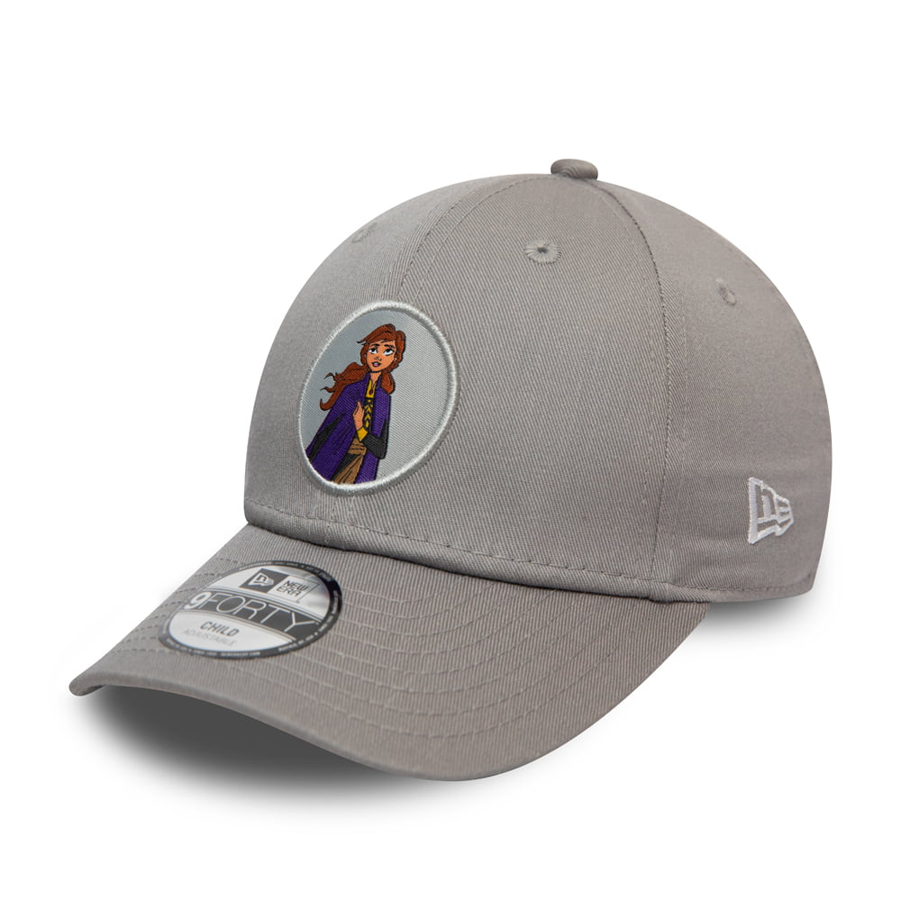 New Era Kinder 9FORTY Anna Baseball Cap - Disney Character Logo - Grau