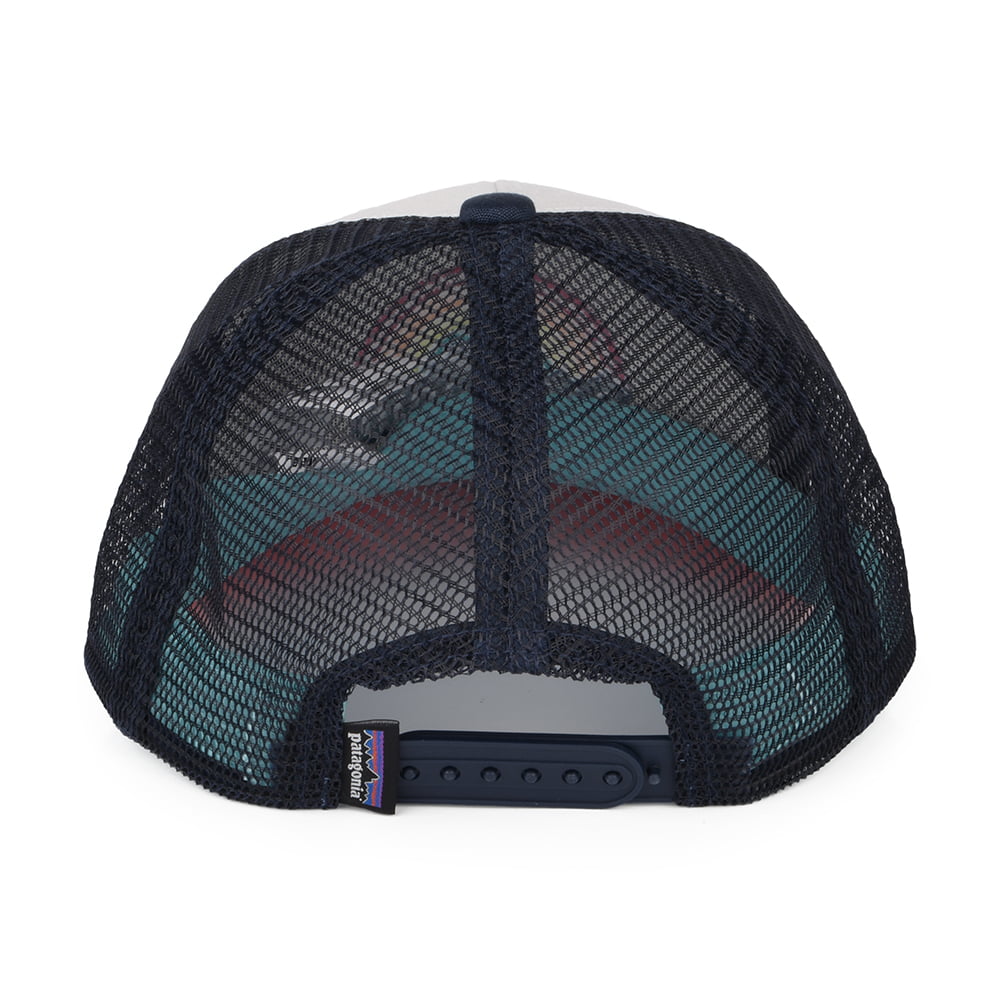 Patagonia Kinder Regenbogen Trucker Cap aus organischer Baumwolle - Weiß-Koralle