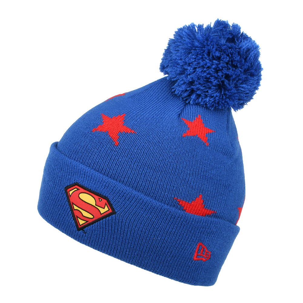 New Era Kinder Star Superman Bommelmütze - Blau-Rot