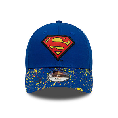 New Era Kinder 9FORTY Superman Baseball Cap - Paint Splat - Königsblau