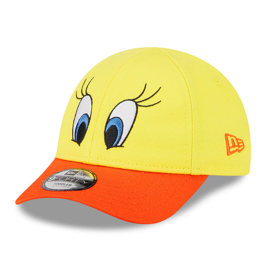 New Era Kinder 9FORTY Tweety Baseball Cap - Looney Tunes Character - Gelb-Orange