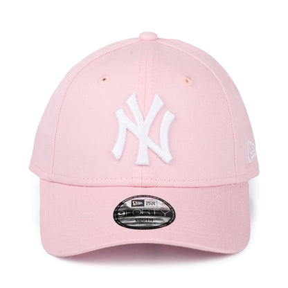 New Era Kinder 9FORTY New York Yankees Baseball Cap - MLB League Essential II - Hellrosa-Weiß