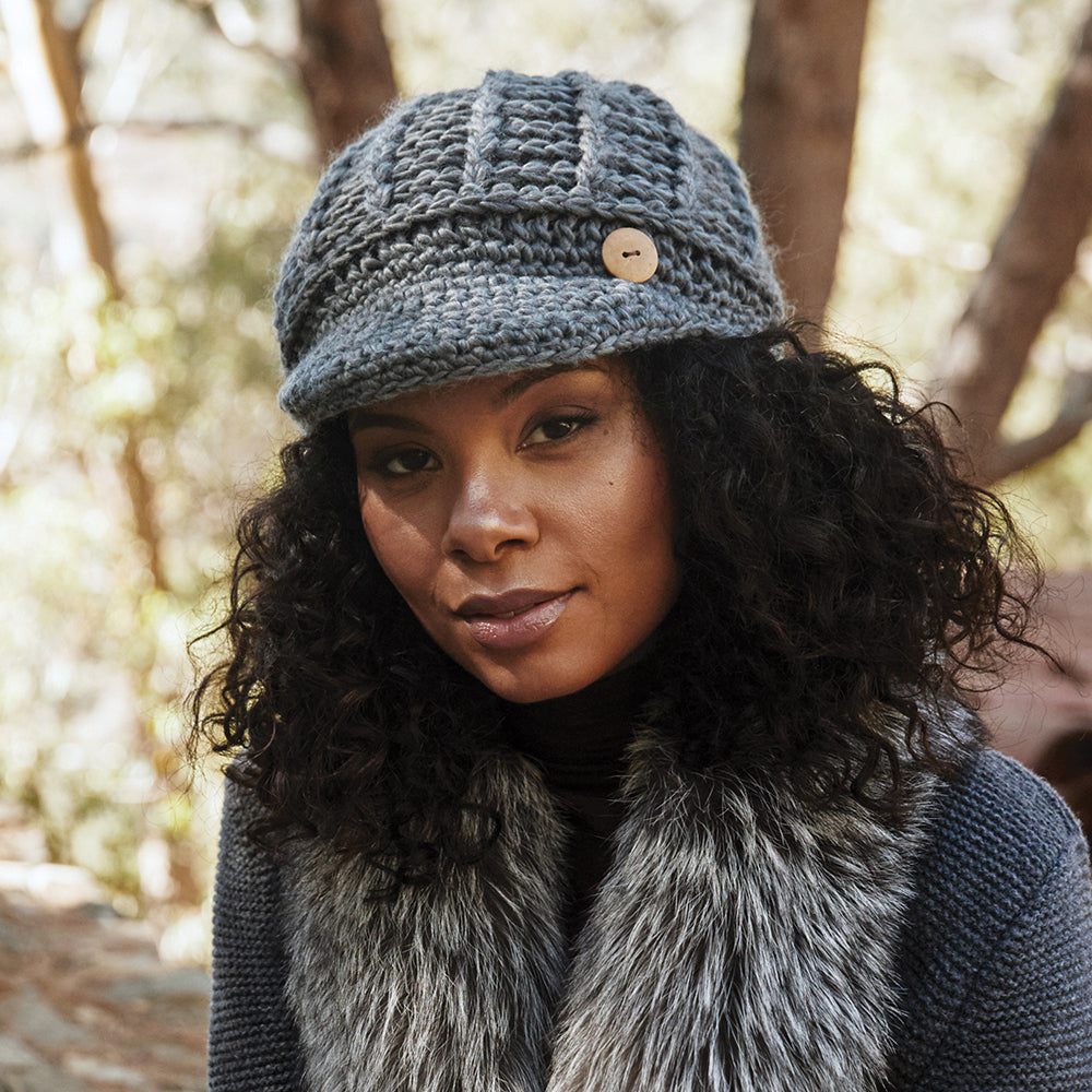 Scala Letizia Gestrickte Schirm Beanie Mütze - Grau