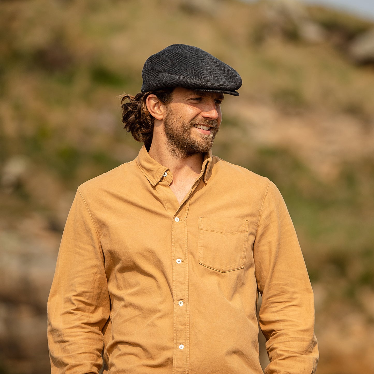 Jaxon & James Fischgrätenstich Schiebermütze Anthrazit Großhandel