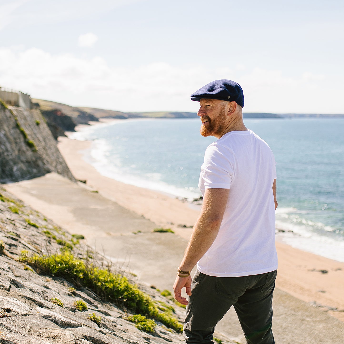 Jaxon & James Classic Schiebermütze aus Wolle Marineblau Großhandel