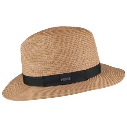 Barts Aveloz Fedora Hut aus Stroh - Hellbraun
