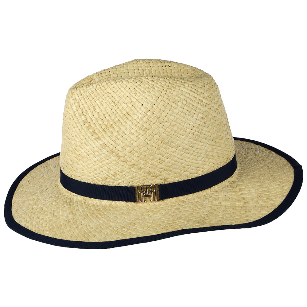 Tommy Hilfiger Beach Sommer Fedora Hut aus Stroh - Natur