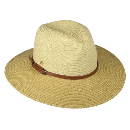 Cappelli Sapo Safari Fedora Hut aus geflochtenem Papier - Natur-Braun