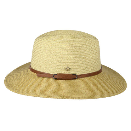 Cappelli Sapo Safari Fedora Hut aus geflochtenem Papier - Natur-Braun