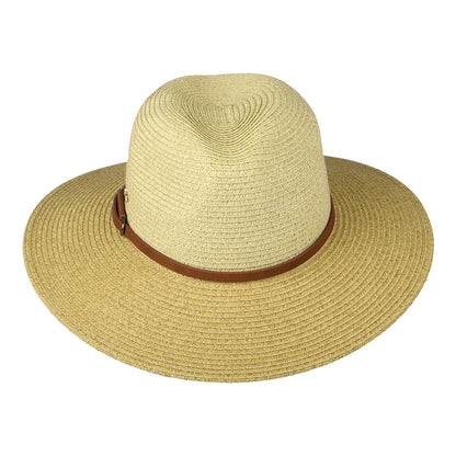 Cappelli Sapo Safari Fedora Hut aus geflochtenem Papier - Natur-Braun