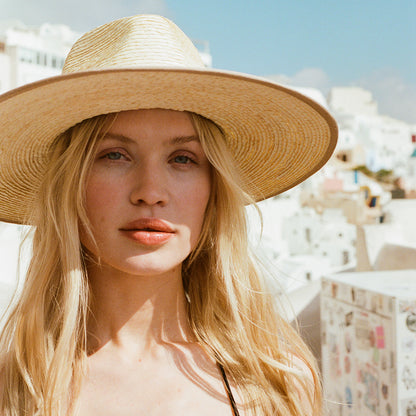 Brixton Jo Rancher Cowboy Hut aus Stroh - Natur-Hellbraun