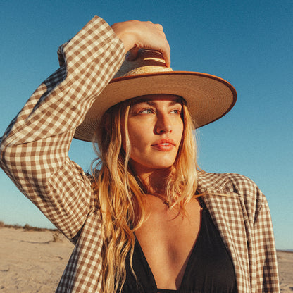 Brixton Jo Rancher Cowboy Hut aus Stroh - Natur-Hellbraun