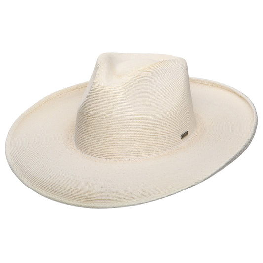 Brixton Marlow Rancher Fedora Hut aus Stroh - Elfenbein