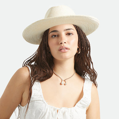 Brixton Marlow Rancher Fedora Hut aus Stroh - Elfenbein