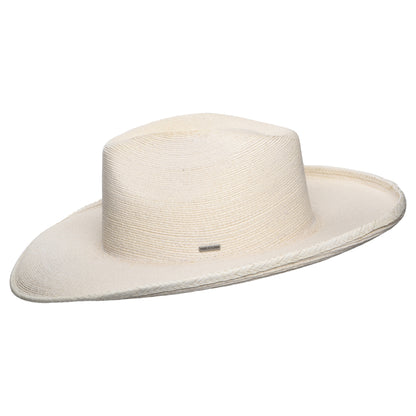 Brixton Marlow Rancher Fedora Hut aus Stroh - Elfenbein