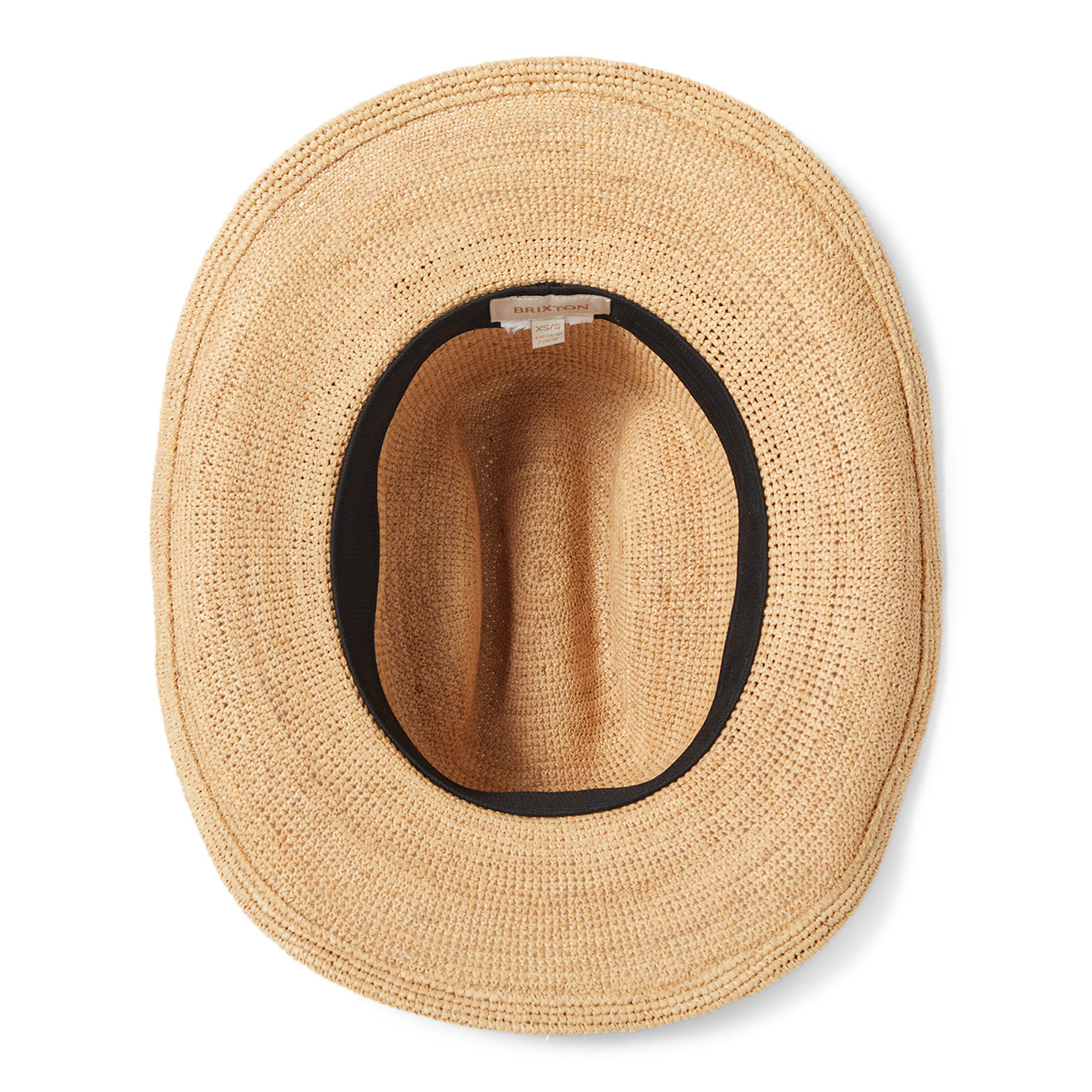 Brixton Odessa Gehäkelter Cowboy Hut aus Raffia Stroh - Hellbraun-Blau
