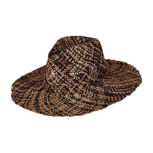 Barts Cozie Fedora Hut aus Toyo Stroh - Braun-Schwarz