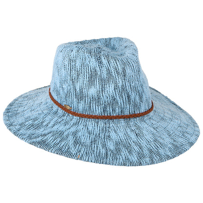Scala Rhimes Knautschbarer Summer Fedora Hut - Blau-Mix