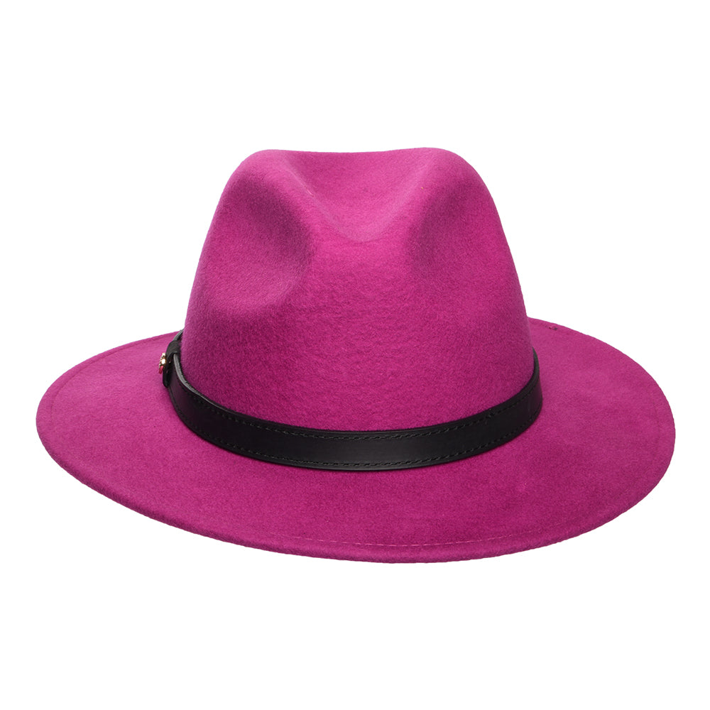 Failsworth Classic Wasserabweisender Fedora Hut aus Wollfilz - Fuchsie