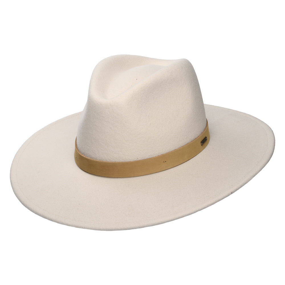 Brixton Harper Fedora Hut aus Wollfilz - Cremeweiß-Natur