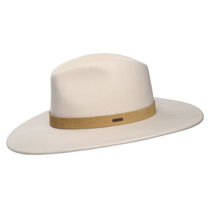 Brixton Harper Fedora Hut aus Wollfilz - Cremeweiß-Natur