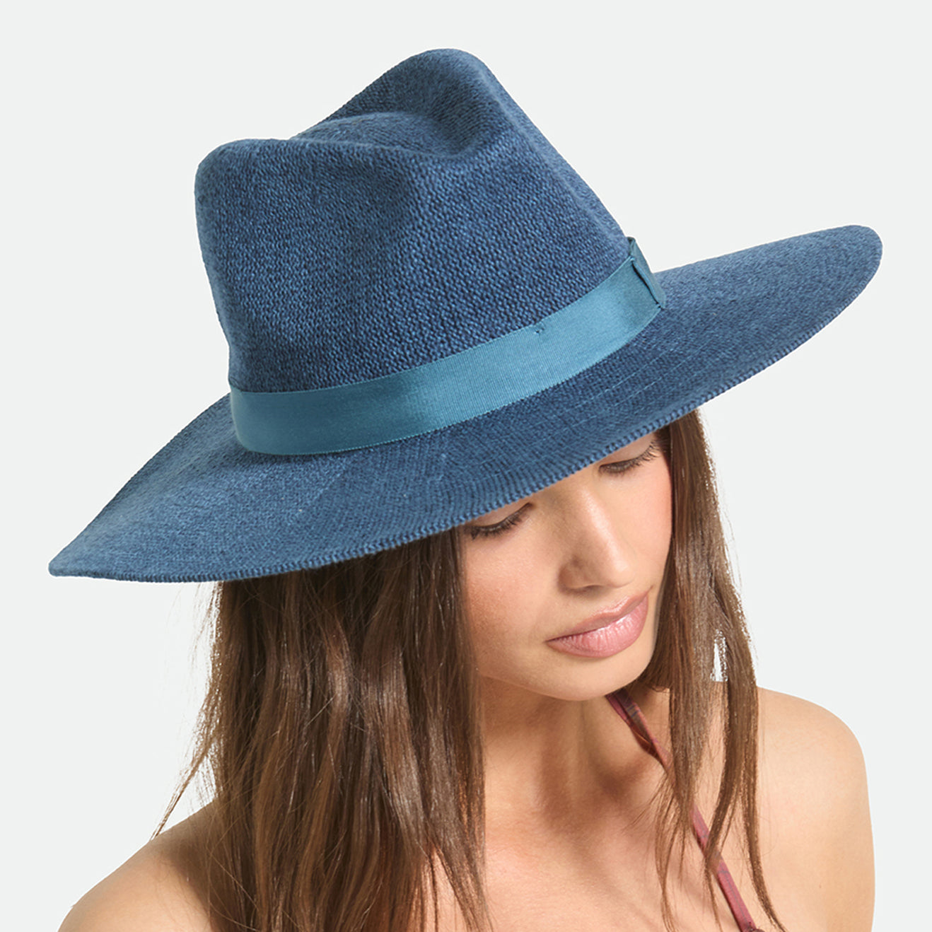 Brixton Lyons Gestrickt Knautschbarer Fedora Hut - Dunkelblau