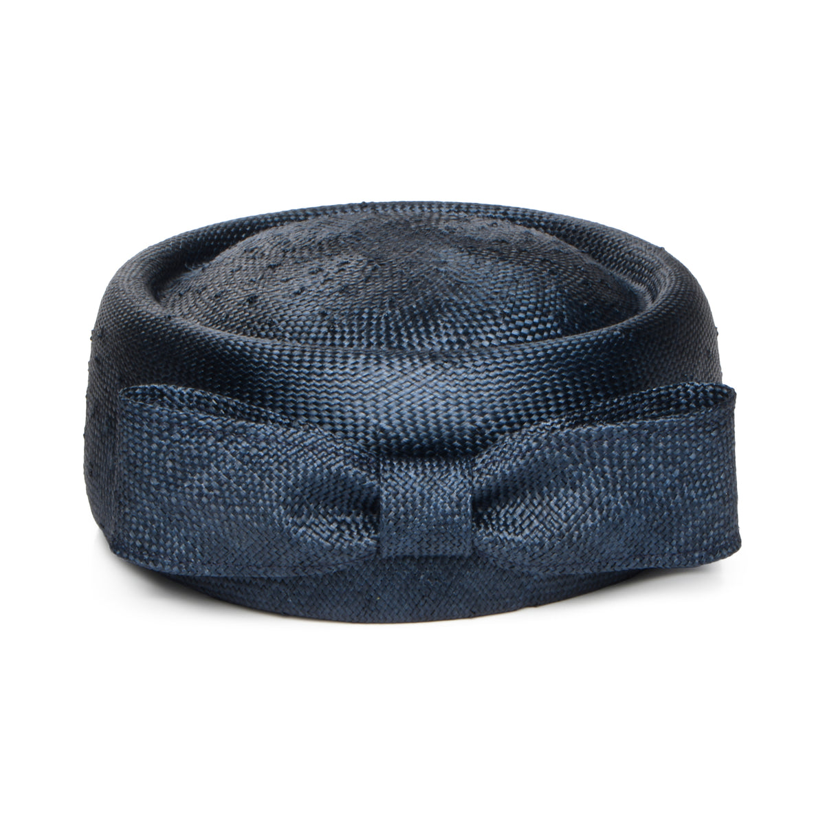Whiteley Jackie O Pillbox Hut aus Stroh - Marineblau