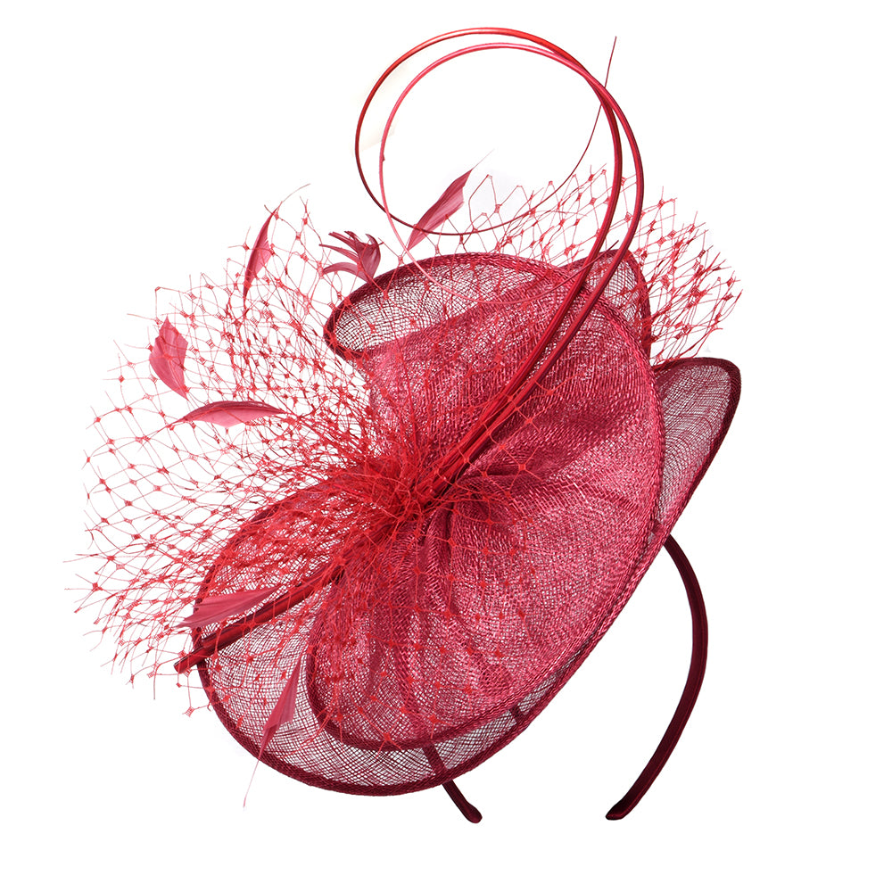 Failsworth Perdita Fascinator - Weinrot