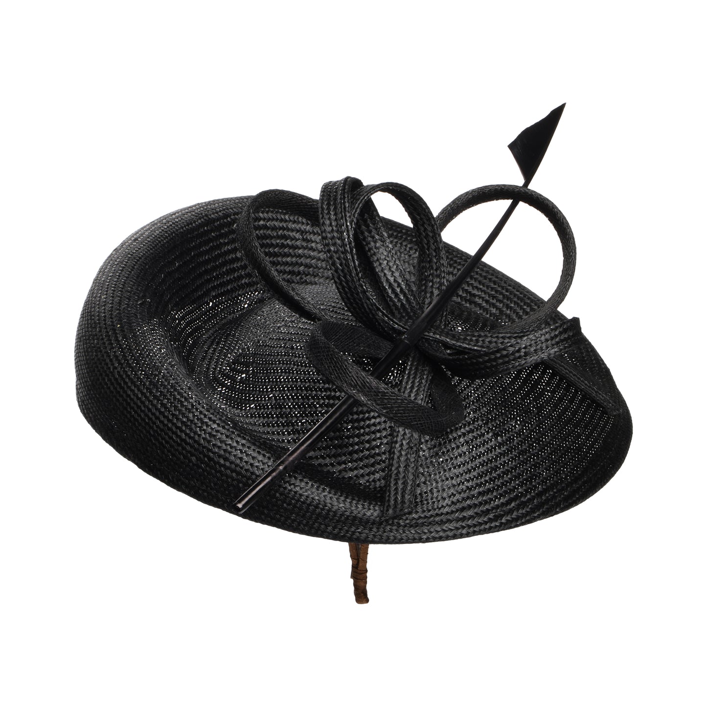 Whiteley Bella Disc Fascinator aus Stroh - Schwarz