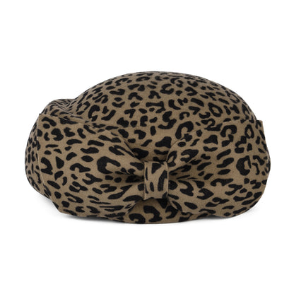 Whiteley Avery Pillbox Hut aus Wolle mit Schleife - Leopardenmuster