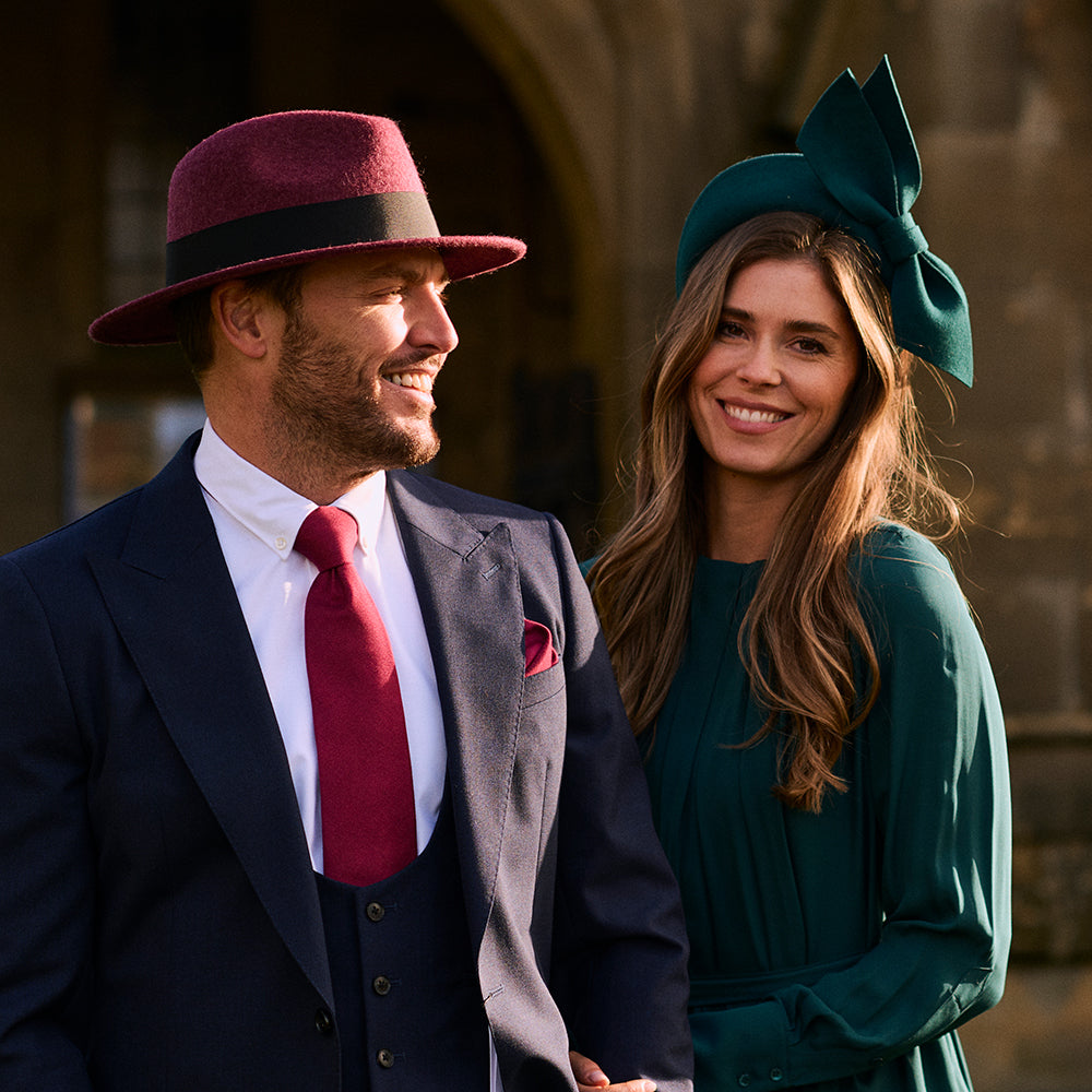 Failsworth Anlass Haarreif aus Wollfilz mit Schleife - Petrol